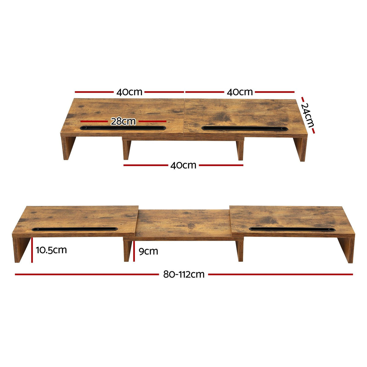 Artiss Dual Monitor Stand Riser - view 02