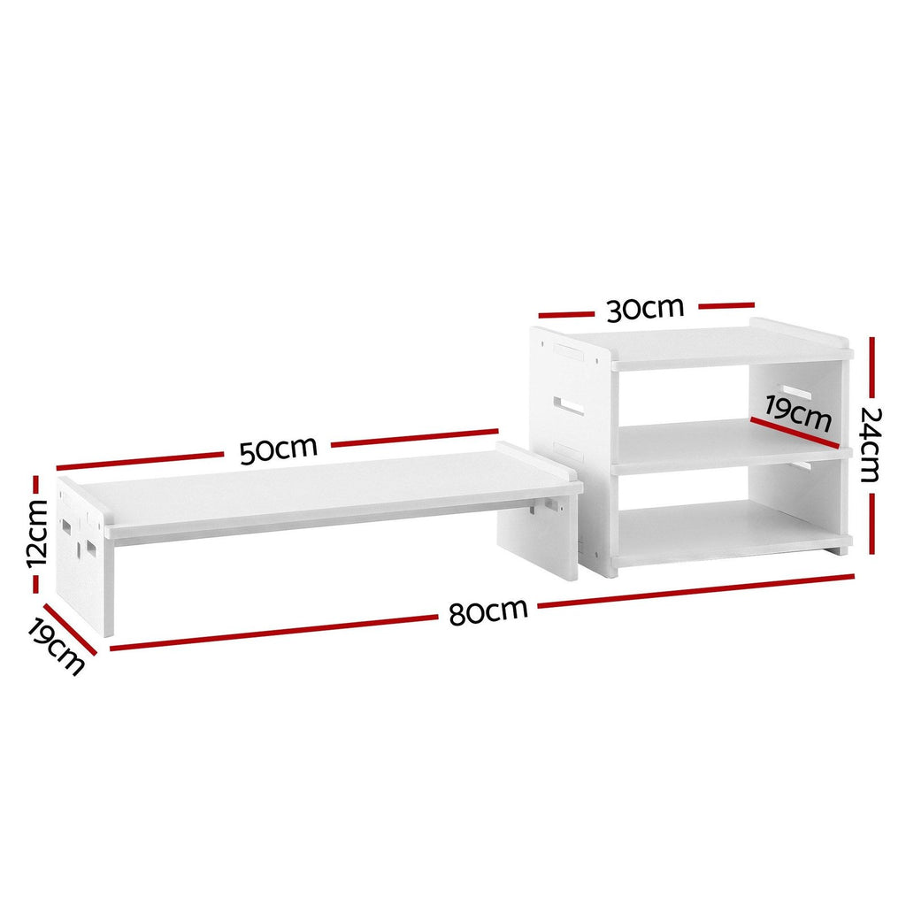 Modular Monitor Stand + 3-Tier Desk Organiser - view 02