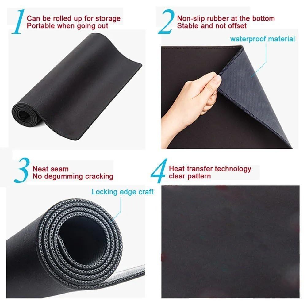 XL Topographic Desk Mat � Stitched Edge - view 03