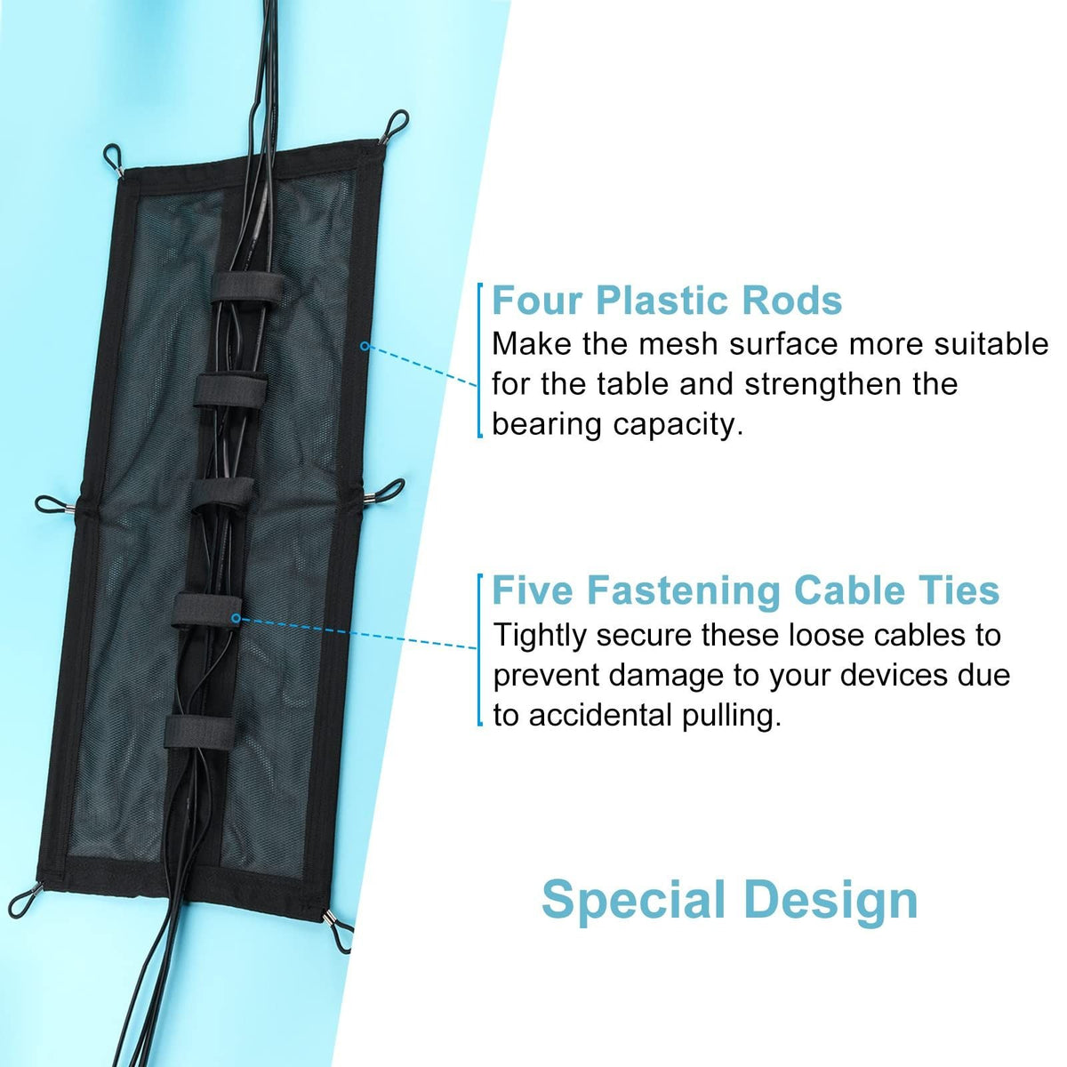 Under-Desk Cable Management Net � Black - view 03