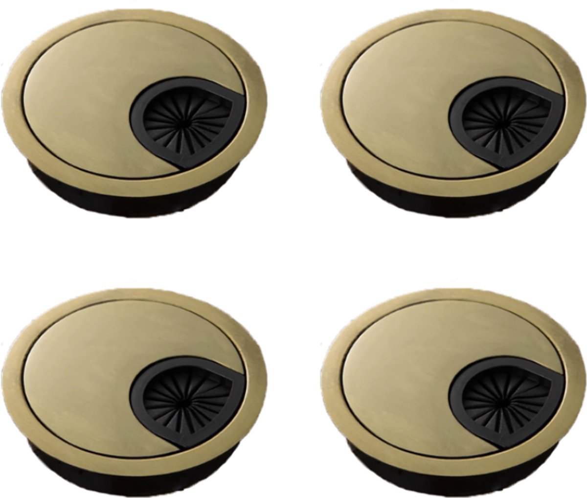 Metal Desk Cable Grommets (4-Pack, 60mm)
