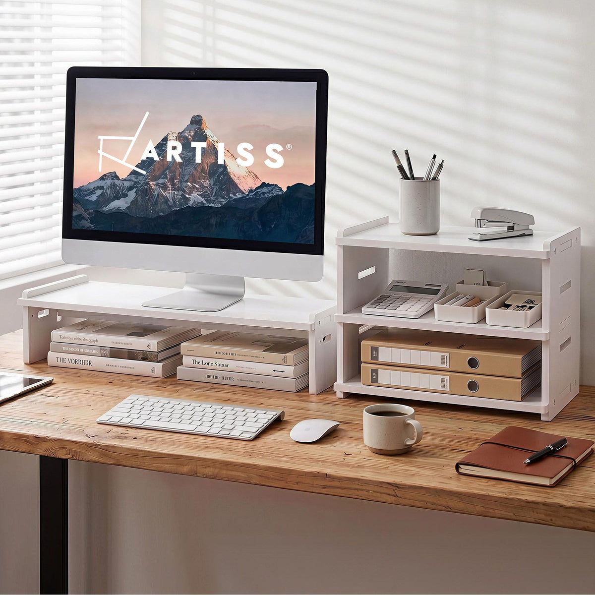 Modular Monitor Stand + 3-Tier Desk Organiser